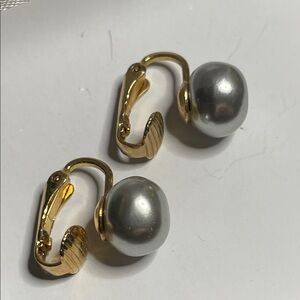 Avon Elegant Gold Tone Faux Pearl Clip-On Earrings